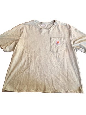Distressed light green Carhartt Men's Loose Fit  Pocket Short Sleeve T-Shirt M