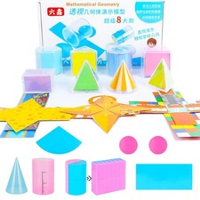 3D Geometric Solids Geometric Shapes 8 Solids Shapes and 1 Cylinder Cone Volu...