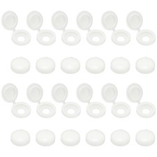 100Pcs Hinged Screw Cover Caps Plastic Screw Cap Fold Snap Covers White