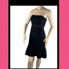 NWT $200 WHBM White House Black Market Strapless Black Mini Dress 2 Coquette