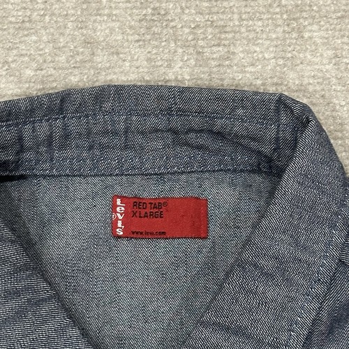 Levi's Red Tab Men's XL Blue Western Denim Short Sleeve Snap Button Up Shirt - Picture 3 of 8
