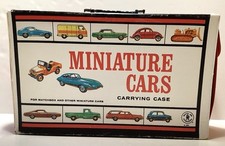 Vintage 1966 Mattel Miniature Cars Carrying Case W/Trays 8 Lesney Cars/Trucks