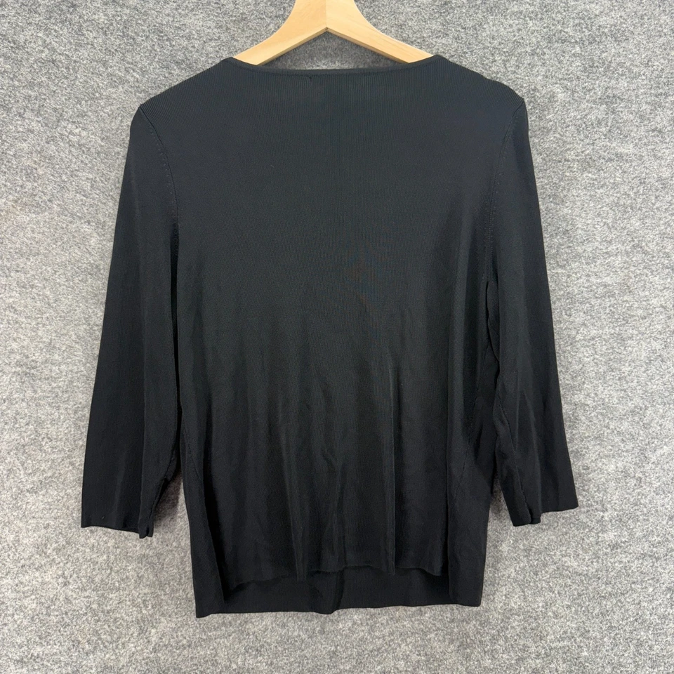 Suéter Pullover Sweaterworks Mujer XL Negro Esqueleto Estrás Tejido Rayón Foto 2 de 4