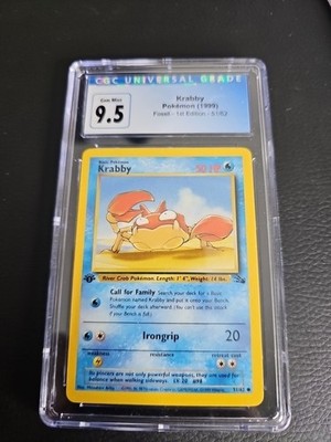 Krabby Pokémon Card 1999 First Edition CGC Graded 10 9.5