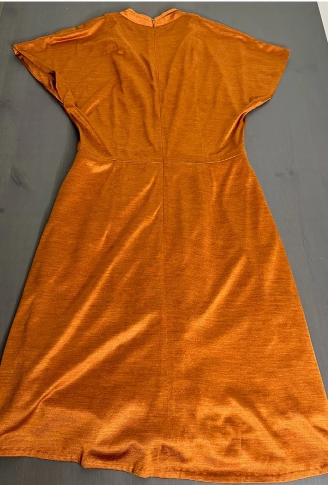 Vestido de seda Akris $1195 feminino laranja - marrom sem mangas tamanho 4 - Imagem 3 de 4