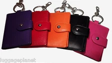 iLi Leather Card Case Key Fob with ID Window Luggage Tag 6719