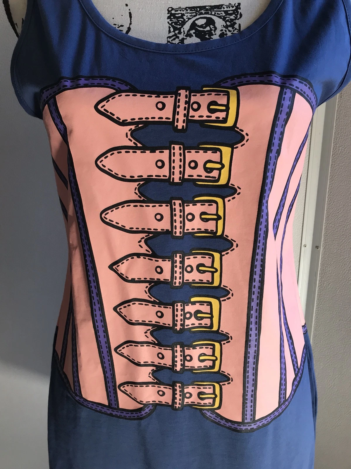 ABITO DA SERBATOIO LOVE MOSCHINO CORSETTO GRAFICO SENZA MANICHE taglia 6