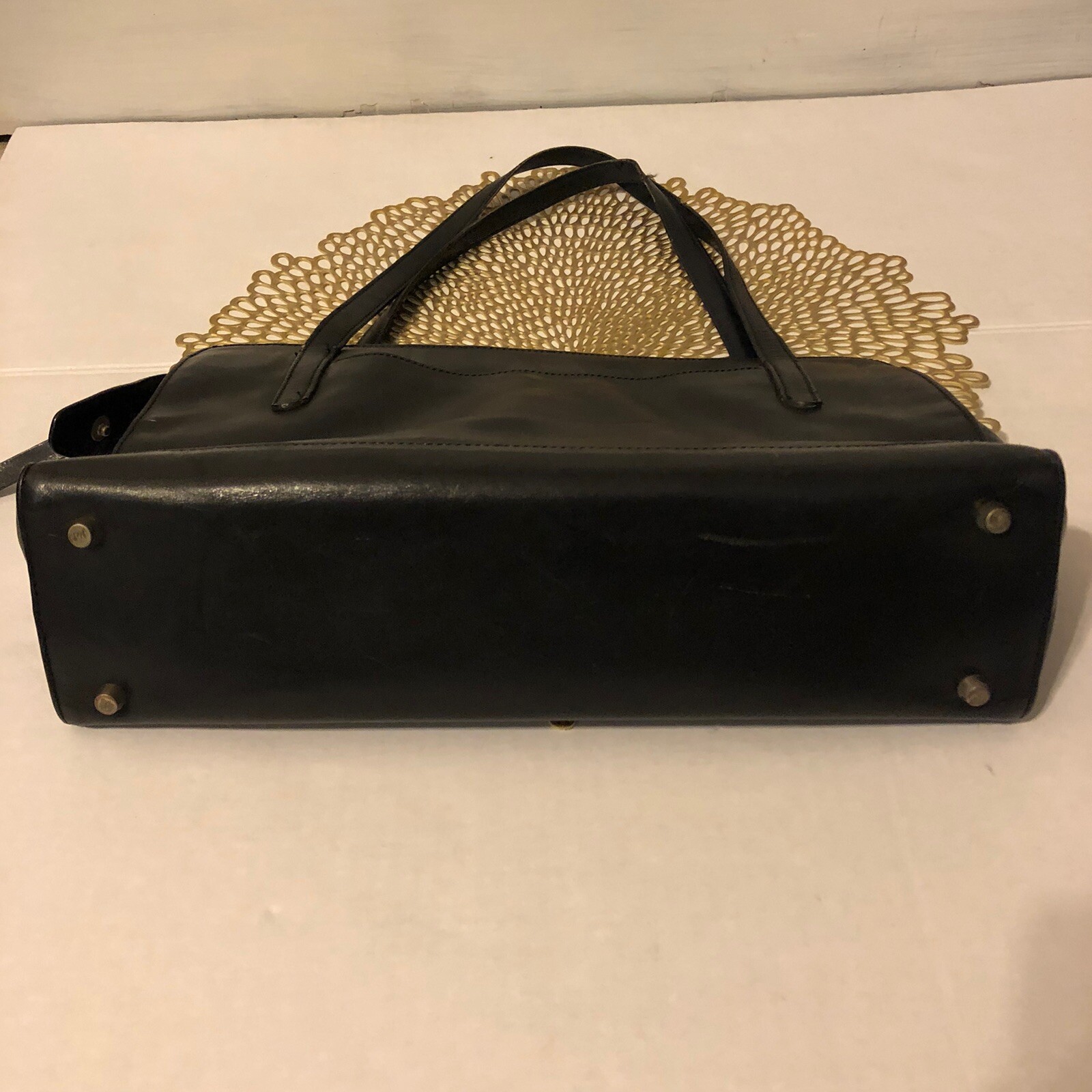 Monsac Original black leather Shoulder purse Handbag Gem