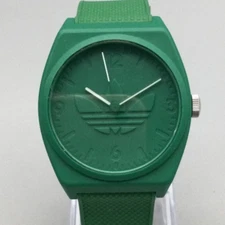Adidas Watch Unisex 38mm Green Logo Dial AOST22032 50M Silicone Band Round Dial