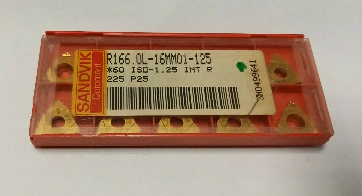 Plaquette de filetage Sandvik R166.OL en carbure P25 pour usinage de haute rigidité