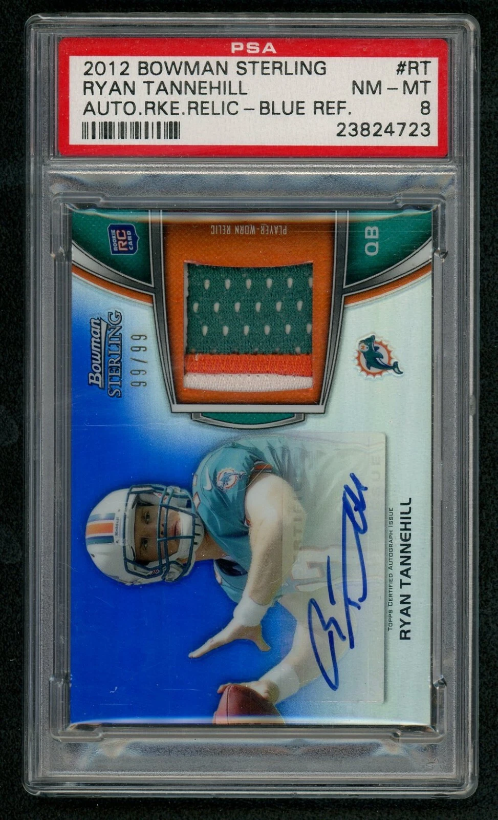 Ryan Tannehill Bowman Sterling Autograph Rookie Relic #RT Blue Refractor