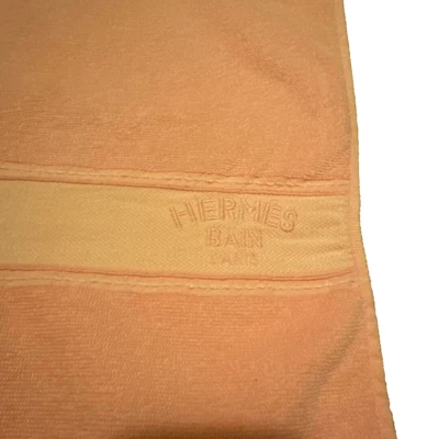 Tapis de bain serviette de plage en coton HERMES Paris orange 140 x 94 cm - Photo 1/3