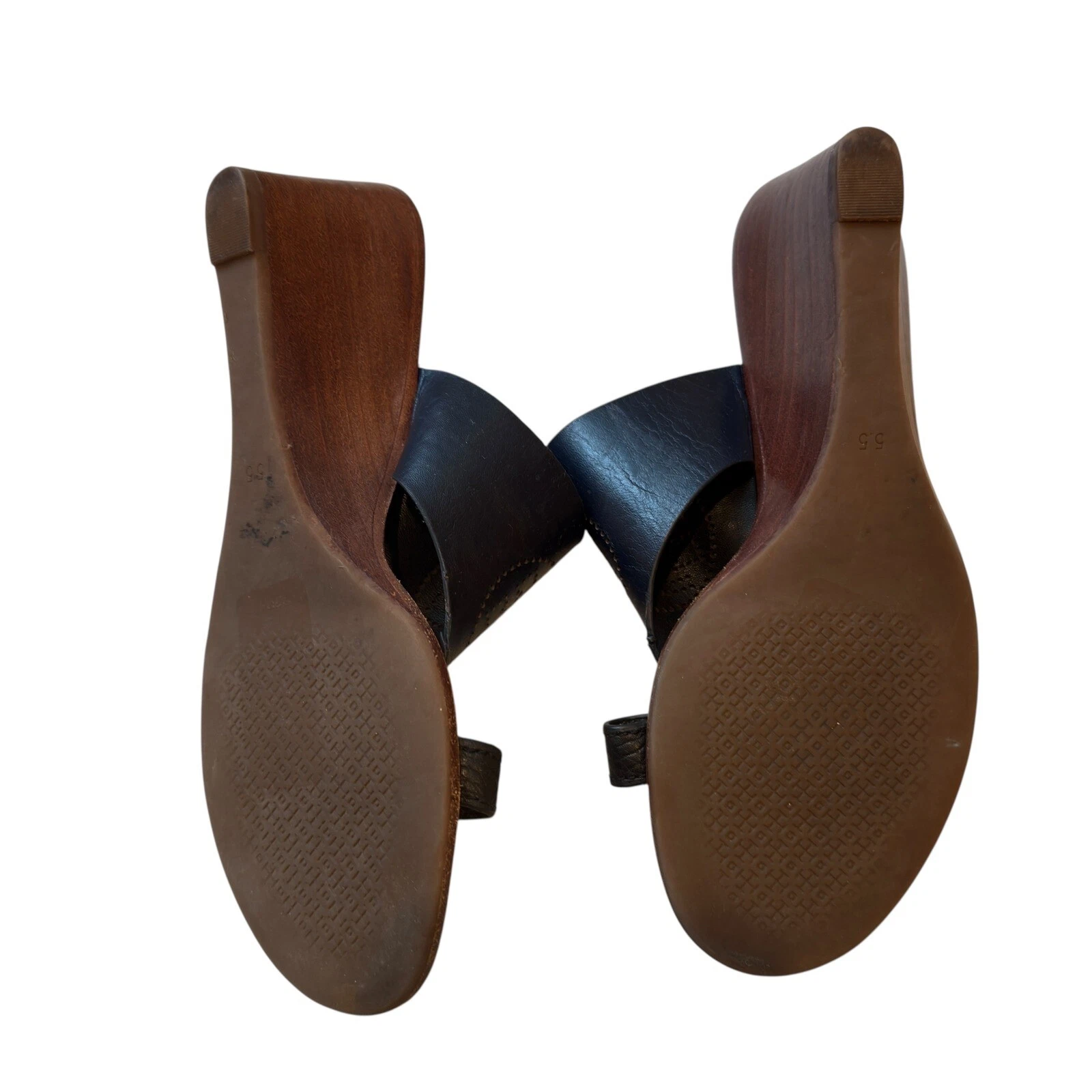 Tory Burch sandali con zeppa in pelle slide scarpe firmate nere taglia 5 5