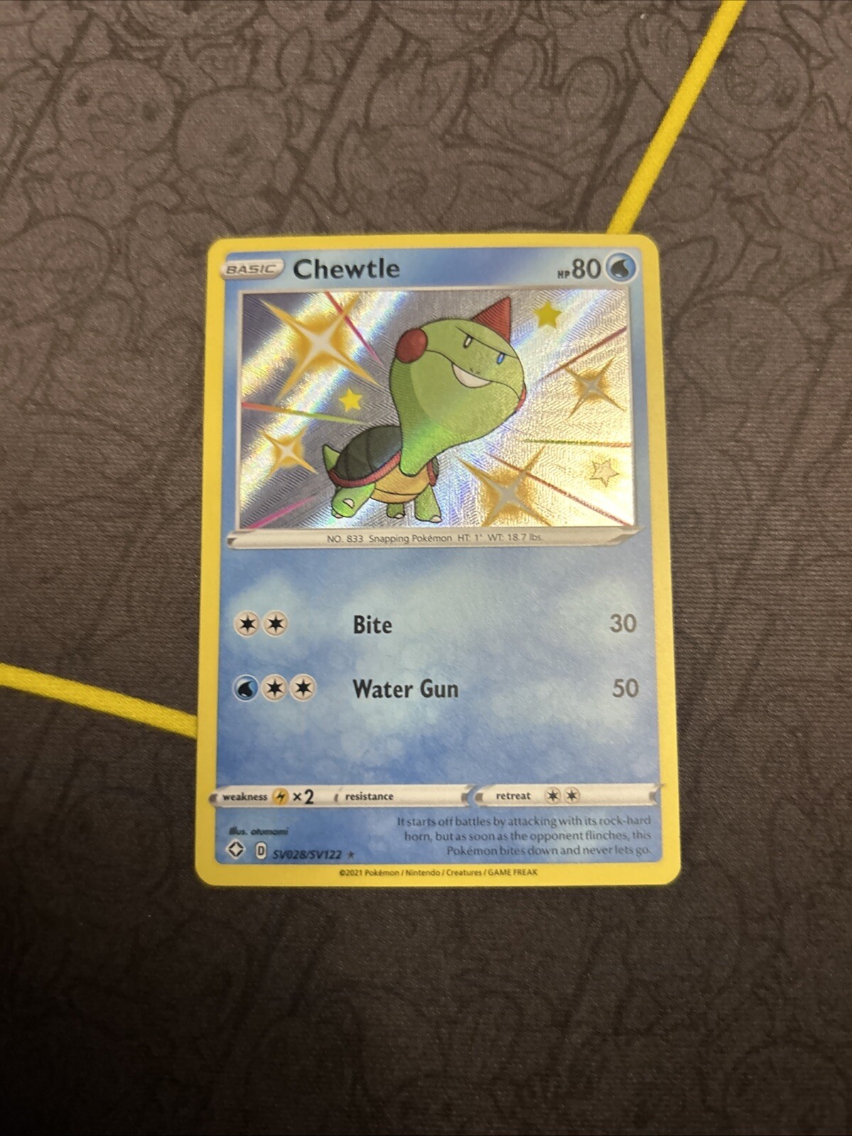 Pokemon Shining Fates: Shiny Vault #SV028/SV122 Chewtle Shiny Holo Rare