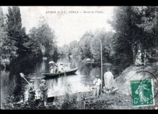 OATS / NEMAN (37) BOAT with PASSEUR / Edges de l'INDRE animated 1909