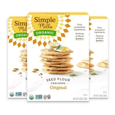 Simple Mills Organic Seed Crackers (Pack of 3)  Gluten-Free Vegan, Healthy Snack