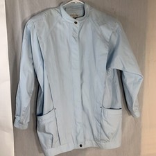 Vintage Weather Master Jacket Medium Blue Lined Zip Up Made In Hong Kong Euc