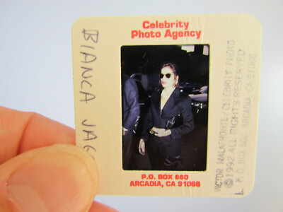 Original Press Photo Slide Negative - Rolling Stones - Bianca Jagger - 1992 - B