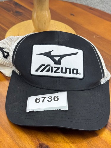 Mizuno Parche Bordado Ajustable Gorra Sombrero Snapback Camionero Poliéster Negro - Imagen 9 de 9