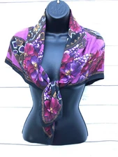 Adrienne Landau Studio Women’s Flowered 100% Silk Wrap Kerchief L33” W35”