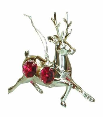 CRYSTAL TEMPTATIONS - Hirsch 3688-SR mit klaren Swarovski-Steinen versilbert Rot