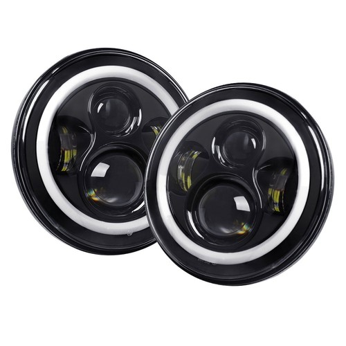 Pair 7" inch Round LED Headlight Red Halo Fit Chevy 1967-1981 Camaro 75-1980 C10 - Bild 15 von 15