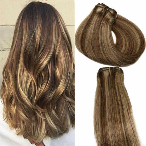 Sew In Hair Extensions Long To 28inch Weave Remy Human Hair Weft 100g Highlight - Picture 17 of 34
