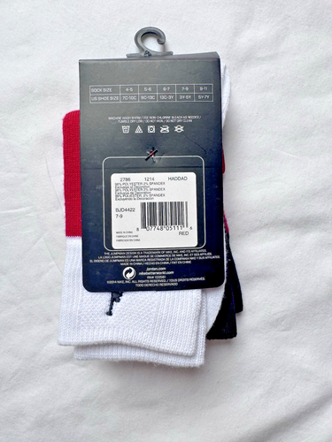 Nike Air Jordan Crew Socks 2 Pack Kids Red Black Size 3Y-5Y New - Picture 3 of 3
