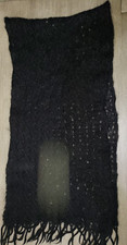 womens LIGHT SCARF SOLID BLACK design in knit 70 inch long x 19 wide so soft 