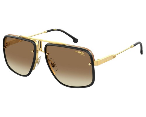 CARRERA GLORY II 001 86 YELLOW GOLD BLACK BROWN LENS SPECIAL EDITION SUNGLASSES - Afbeelding 1 van 11