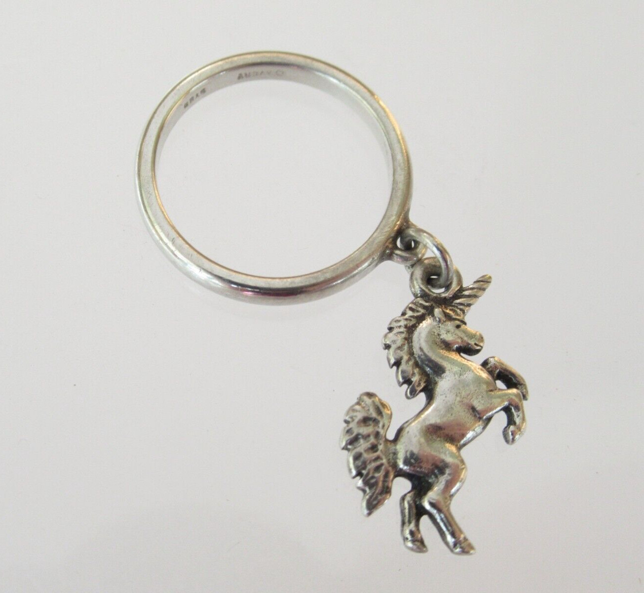 retired James Avery Sterling Silver Unicorn Dangle Ri… Gem