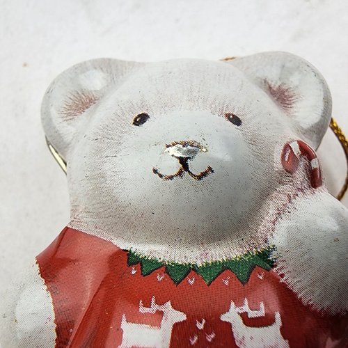 Ornamento natalizio vintage Hallmark festa orsacchiotto albero di latta trimmer - Foto 2 di 4