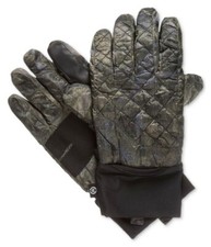 Isotoner Mens Quilted Smart Touch Gloves Green Small Medium Packable Camouflage