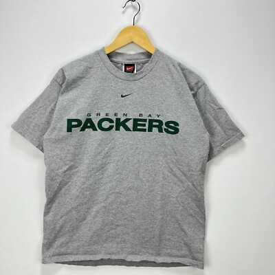 Vintage 90s Green Bay Packers Nike Mid Swoosh T Shirt Medium