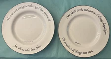Lot Sets of 4 Feed on the Word Bible Scripture DINNER Plates 11" Faith Love