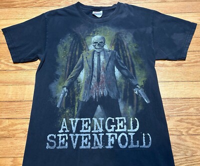 Vtg Y2K 2007 Avenged Sevenfold Skeleton Skull Angel Metal Band T