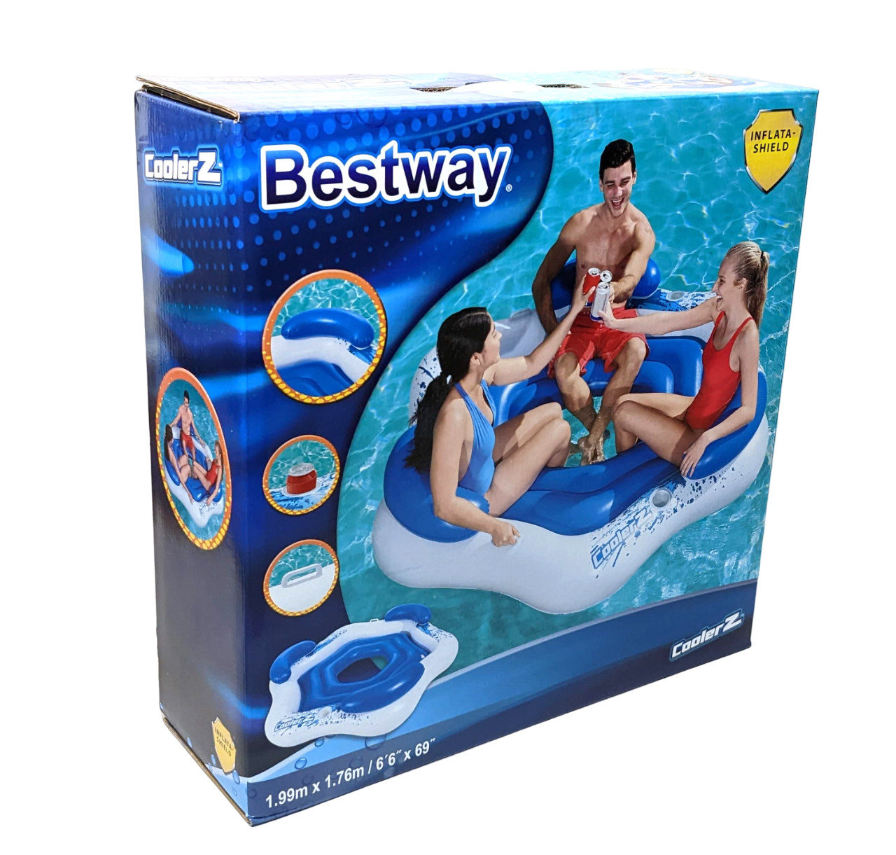 Anillo De Natación Bestway Coolerz 3 Personas X3 Isla De Baño Aprox. 199 X 176 Cm ✔ Nuevo ✡️