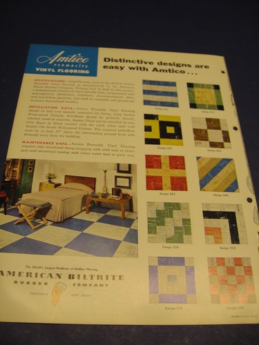 Catálogo de azulejos de piso AMTICO goma biltrita estadounidense historia conocida del asbesto - Imagen 3 de 3
