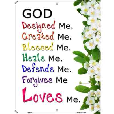 God Loves Me Metal Parking Sign 12''x 18'' for Home Wall Door Garage Novelty Decor