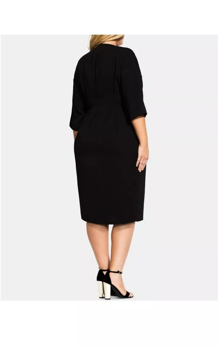 City Chic PLUS SIZE Black Carmen Wrap Dress NWT 22 645 eBay