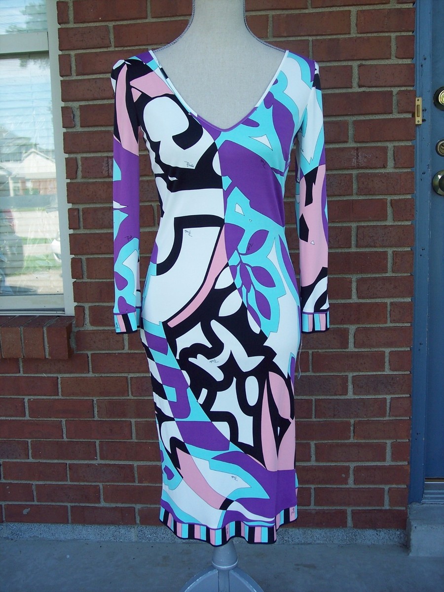 Emilio Pucci Multicolor White Blue Dress IT 40, US 2 4 | eBay