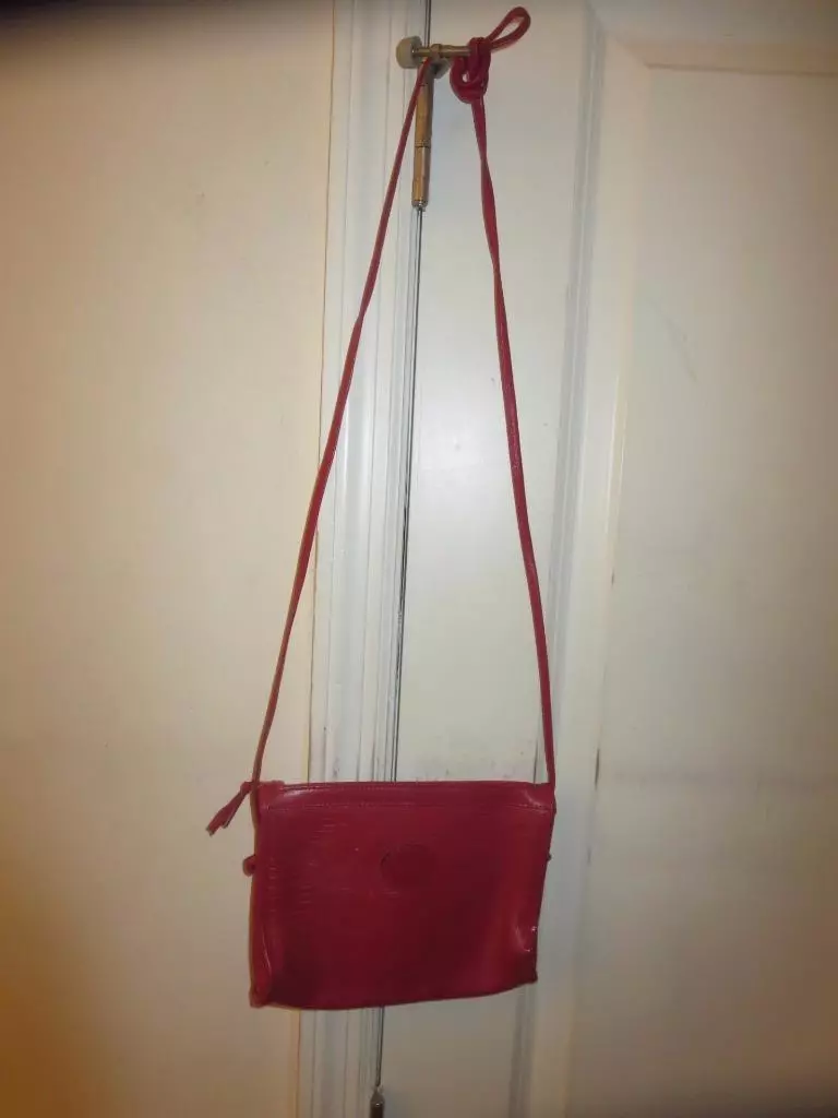WOMENS BLOOMINGDALES RED LEATHER CROSSBODY BAG