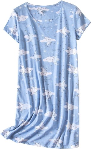 Womens Cotton Nightgown 3 Pack Short Sleeve Sleepdress Pullover Pajamas S-2XL - Picture 63 of 70