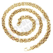 C12 20-36"Men stainless steel Gold Plated BALI Byzantine Antiqued necklace chain