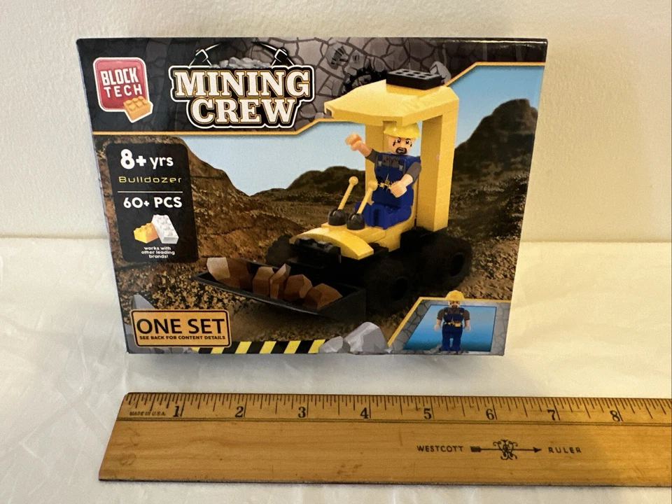 Block Tech Mining Crew Bulldozer With Figure 73 Pieces Building Set - NEW SEALED - Image 2 of 4
