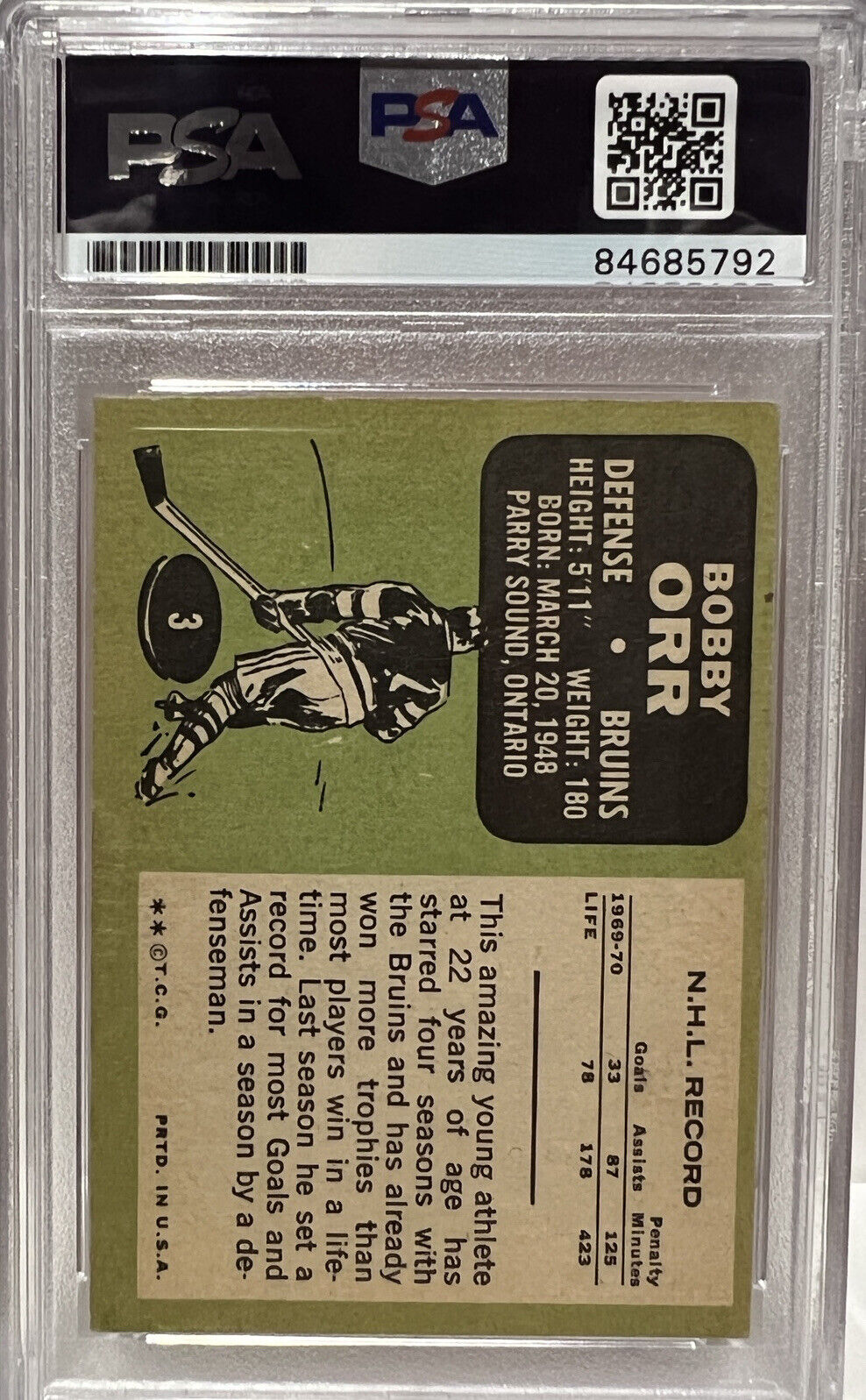 Bobby Orr Autographed 1970-71 Topps Card #3 Boston Bruins Beckett BAS  #14612281 - Mill Creek Sports