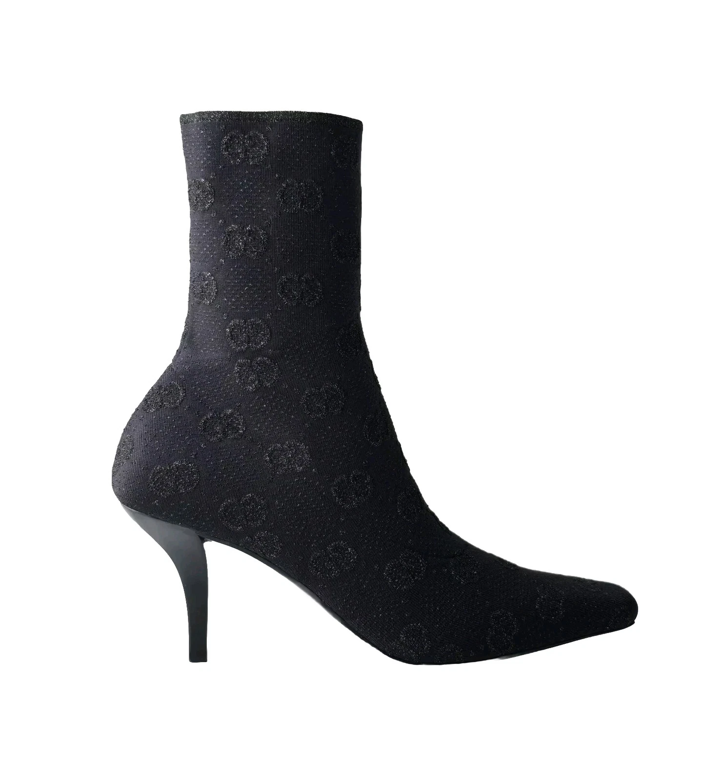 Bottines femme GUCCI noir brillant lame GG jersey tricot Tom 9 39
