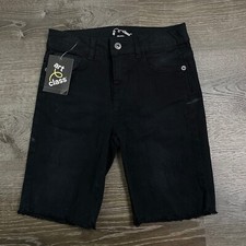 NWT Art Class Girls Cut-Off Denim Shorts Black Relaxed Adjustable Waist Size 7