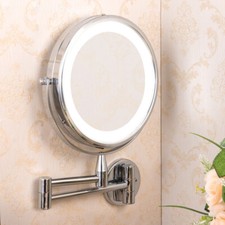 Wall Mounted Makeup Mirror with Light Extending 5X Magnifying Bathroom Mirror UK