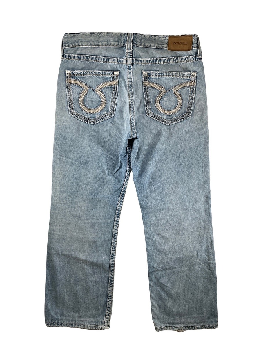 Big Star Jeans Union Straight Leg Mid Rise Light Wash Thick